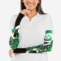 Piwakawaka New Zealand Matariki Arm Sleeves Maori New Year Silver Fern Green Galaxy LT14 - Polynesian Pride