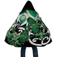 Piwakawaka New Zealand Matariki Cloak Maori New Year Silver Fern Green Galaxy LT14 Unisex Green - Polynesian Pride