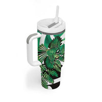 Piwakawaka New Zealand Matariki Tumbler With Handle Maori New Year Silver Fern Green Galaxy LT14 - Polynesian Pride