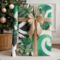 Piwakawaka New Zealand Matariki Wrapping Paper Maori New Year Silver Fern Green Galaxy LT14 - Polynesian Pride