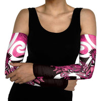 Piwakawaka New Zealand Matariki Arm Sleeves Maori New Year Silver Fern Pink Galaxy LT14 - Polynesian Pride