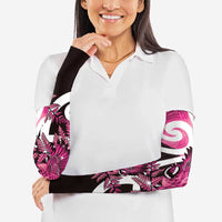 Piwakawaka New Zealand Matariki Arm Sleeves Maori New Year Silver Fern Pink Galaxy LT14 - Polynesian Pride
