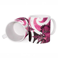 Piwakawaka New Zealand Matariki Ceramic Mug Maori New Year Silver Fern Pink Galaxy LT14 - Polynesian Pride