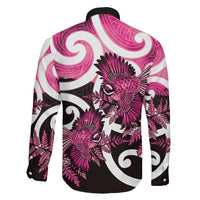 Piwakawaka New Zealand Matariki Family Matching Puletasi and Hawaiian Shirt Maori New Year Silver Fern Pink Galaxy LT14 - Polynesian Pride