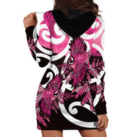 Piwakawaka New Zealand Matariki Hoodie Dress Maori New Year Silver Fern Pink Galaxy LT14 - Polynesian Pride