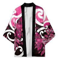 Piwakawaka New Zealand Matariki Kimono Maori New Year Silver Fern Pink Galaxy LT14 Unisex Pink - Polynesian Pride