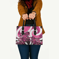 Piwakawaka New Zealand Matariki Leather Bag Maori New Year Silver Fern Pink Galaxy LT14 - Polynesian Pride