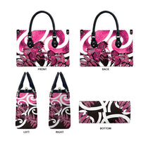 Piwakawaka New Zealand Matariki Leather Bag Maori New Year Silver Fern Pink Galaxy LT14 - Polynesian Pride