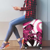 Piwakawaka New Zealand Matariki Luggage Cover Maori New Year Silver Fern Pink Galaxy LT14 - Polynesian Pride