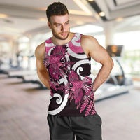 Piwakawaka New Zealand Matariki Men Tank Top Maori New Year Silver Fern Pink Galaxy LT14 Pink - Polynesian Pride