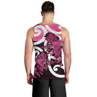Piwakawaka New Zealand Matariki Men Tank Top Maori New Year Silver Fern Pink Galaxy LT14 - Polynesian Pride