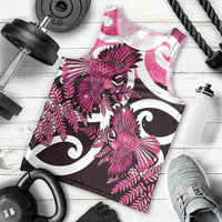 Piwakawaka New Zealand Matariki Men Tank Top Maori New Year Silver Fern Pink Galaxy LT14 - Polynesian Pride