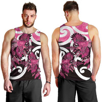 Piwakawaka New Zealand Matariki Men Tank Top Maori New Year Silver Fern Pink Galaxy LT14 - Polynesian Pride