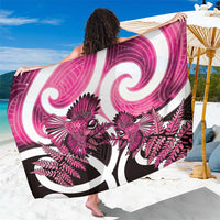Piwakawaka New Zealand Matariki Sarong Maori New Year Silver Fern Pink Galaxy LT14 One Size 44 x 66 inches Pink - Polynesian Pride