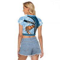 Personalised Father Day FSM Raglan Cropped T Shirt Federated States of Micronesia I Love You Dad LT14 - Polynesian Pride