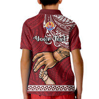 Personalised Father Day French Polynesia Kid Polo Shirt I Love You Dad LT14 - Polynesian Pride