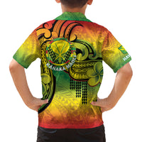 Hawaii Flag Day Family Matching Summer Maxi Dress and Hawaiian Shirt Kanaka Maoli With Kakau Polynesian Pattern LT14