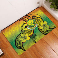 Hawaii Flag Day Rubber Doormat Kanaka Maoli With Kakau Polynesian Pattern
