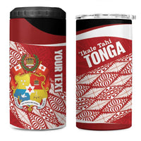Tonga Rugby Custom 4 in 1 Can Cooler Tumbler Go ʻIkale Tahi Go Tongan Tapa Cloth
