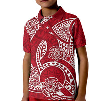 Polynesian Pride Hawaii Kid Polo Shirt Hawaiian Tribal Honu Red Version LT14 Kid Red - Polynesian Pride