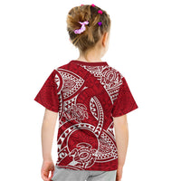 Polynesian Pride Hawaii Kid T Shirt Hawaiian Tribal Honu Red Version LT14 - Polynesian Pride