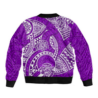 Polynesian Pride Hawaii Sleeve Zip Bomber Jacket Hawaiian Tribal Honu Purple Version LT14 - Polynesian Pride