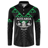 Personalised Aotearoa Rugby Button Sweatshirt New Zealand Maori Kete Matauranga Pattern