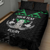 Personalised Aotearoa Rugby Quilt Bed Set New Zealand Maori Kete Matauranga Pattern