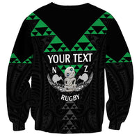 Personalised Aotearoa Rugby Sweatshirt New Zealand Maori Kete Matauranga Pattern