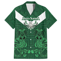 Custom Aotearoa Rugby Family Matching Tank Maxi Dress and Hawaiian Shirt New Zealand Maori Kete Poutama Pattern