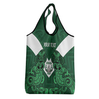 Custom Aotearoa Rugby Grocery Bag New Zealand Maori Kete Poutama Pattern
