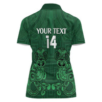Custom Aotearoa Rugby Women Polo Shirt New Zealand Maori Kete Poutama Pattern