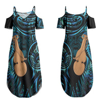 Kotiate New Zealand Couples Matching Summer Maxi Dress and Hawaiian Shirt Maori Weapon Paua Shell Haka Fern LT14 - Polynesian Pride