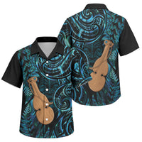 Kotiate New Zealand Family Matching Off The Shoulder Long Sleeve Dress and Hawaiian Shirt Maori Weapon Paua Shell Haka Fern LT14 Son's Shirt Turquoise - Polynesian Pride
