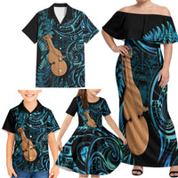 Kotiate New Zealand Family Matching Off Shoulder Maxi Dress and Hawaiian Shirt Maori Weapon Paua Shell Haka Fern LT14 - Polynesian Pride