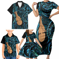 Kotiate New Zealand Family Matching Short Sleeve Bodycon Dress and Hawaiian Shirt Maori Weapon Paua Shell Haka Fern LT14 - Polynesian Pride