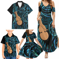 Kotiate New Zealand Family Matching Summer Maxi Dress and Hawaiian Shirt Maori Weapon Paua Shell Haka Fern LT14 - Polynesian Pride