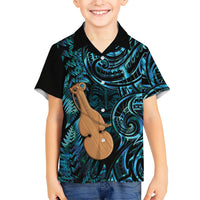 Kotiate New Zealand Kid Hawaiian Shirt Maori Weapon Paua Shell Haka Fern