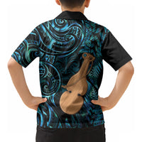 Kotiate New Zealand Kid Hawaiian Shirt Maori Weapon Paua Shell Haka Fern LT14 - Polynesian Pride