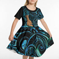 Kotiate New Zealand Kid Short Sleeve Dress Maori Weapon Paua Shell Haka Fern LT14 - Polynesian Pride