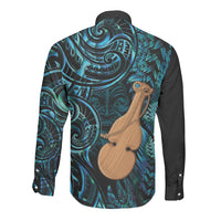 Kotiate New Zealand Long Sleeve Button Shirt Maori Weapon Paua Shell Haka Fern LT14 - Polynesian Pride