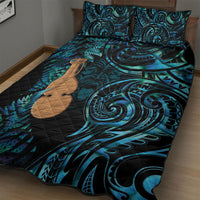Kotiate New Zealand Quilt Bed Set Maori Weapon Paua Shell Haka Fern
