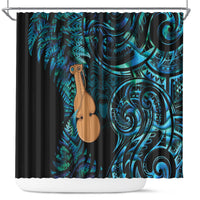 Kotiate New Zealand Shower Curtain Maori Weapon Paua Shell Haka Fern