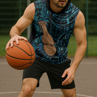 Kotiate New Zealand Sleeveless Hoodie Maori Weapon Paua Shell Haka Fern