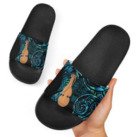Kotiate New Zealand Slide Sandals Maori Weapon Paua Shell Haka Fern