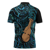 Kotiate New Zealand Zipper Polo Shirt Maori Weapon Paua Shell Haka Fern LT14 - Polynesian Pride