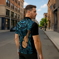Kotiate New Zealand Zipper Polo Shirt Maori Weapon Paua Shell Haka Fern LT14 - Polynesian Pride