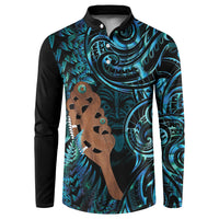 Maripi New Zealand Button Sweatshirt Maori Weapon Paua Shell Haka Fern