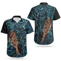 Maripi New Zealand Couples Matching Off The Shoulder Long Sleeve Dress and Hawaiian Shirt Maori Weapon Paua Shell Haka Fern LT14 - Polynesian Pride