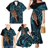 Maripi New Zealand Family Matching Mermaid Dress and Hawaiian Shirt Maori Weapon Paua Shell Haka Fern